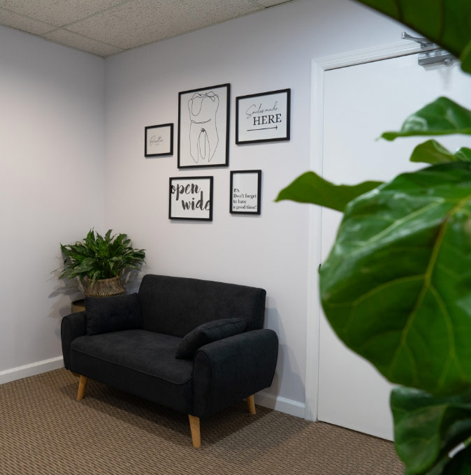 waiting room at Florham Park Smile Lounge in Florham Park, NJ